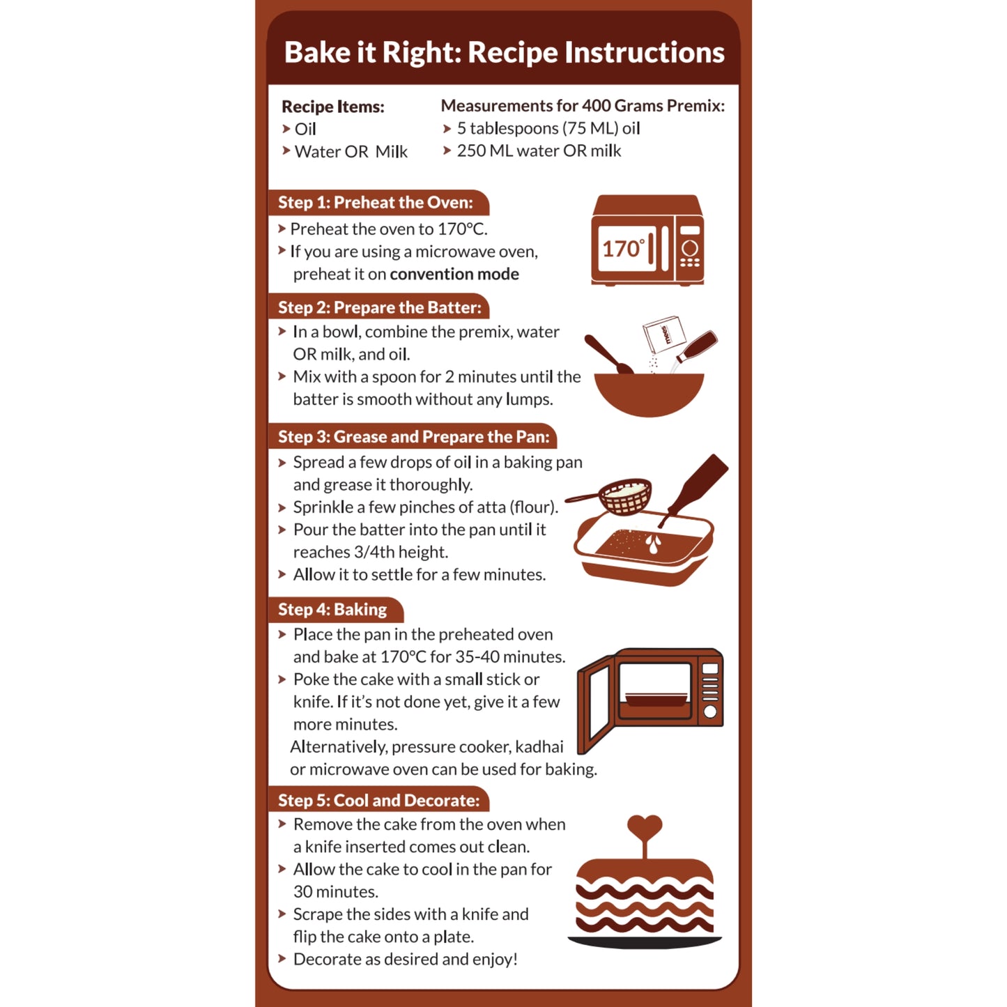 Wholewheat jaggery chocolate cakemix