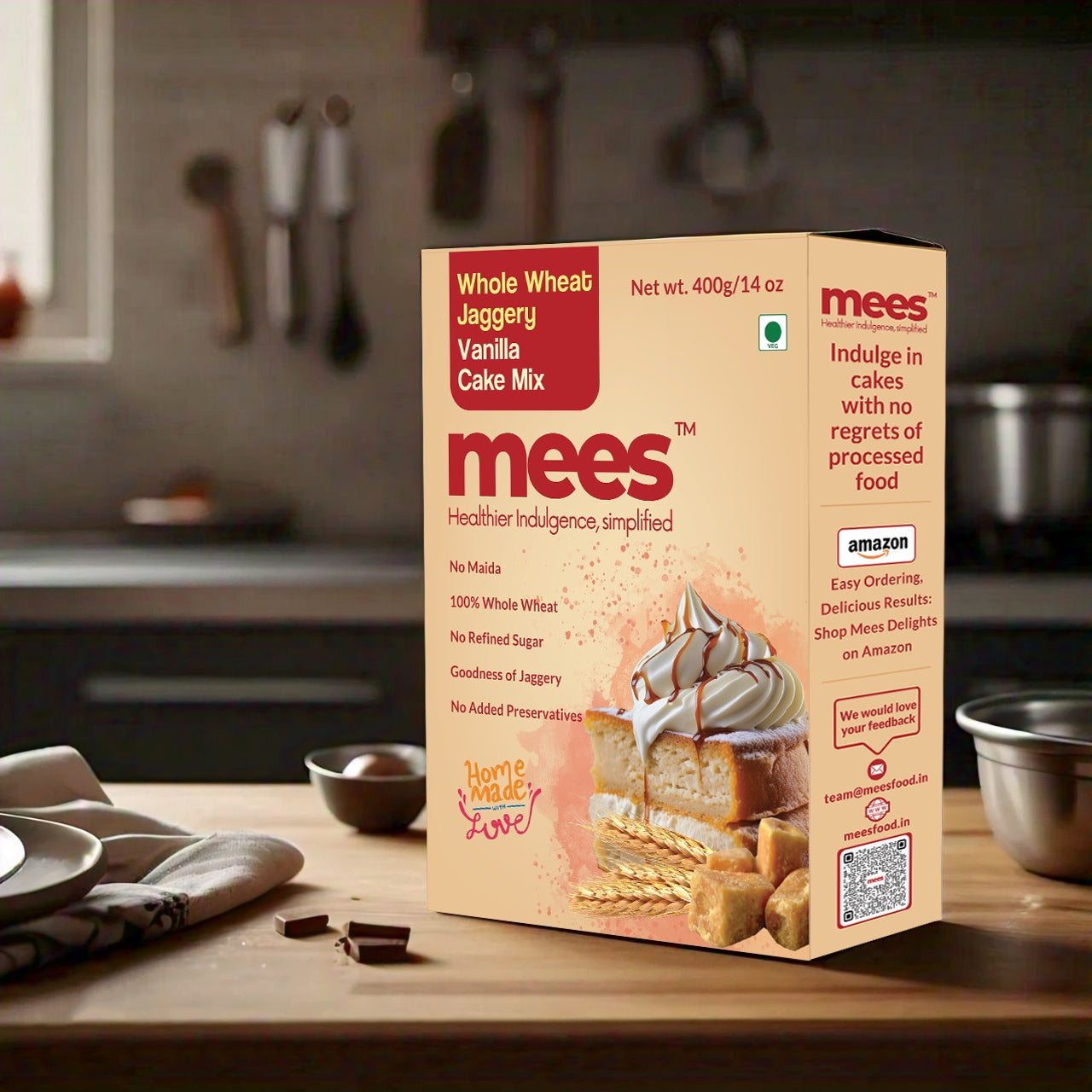 Wholewheat jaggery vanilla cakemix