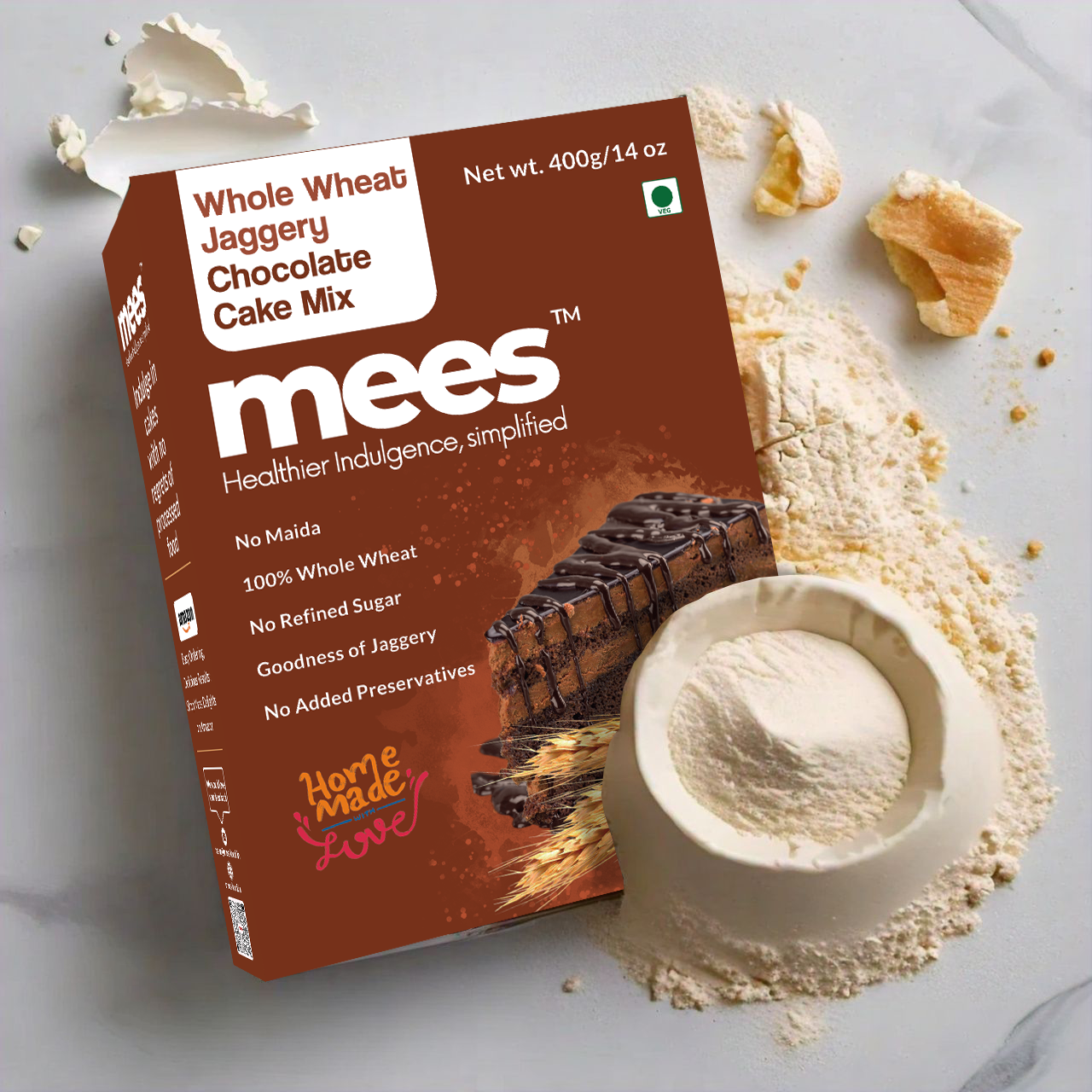 Wholewheat jaggery chocolate cakemix