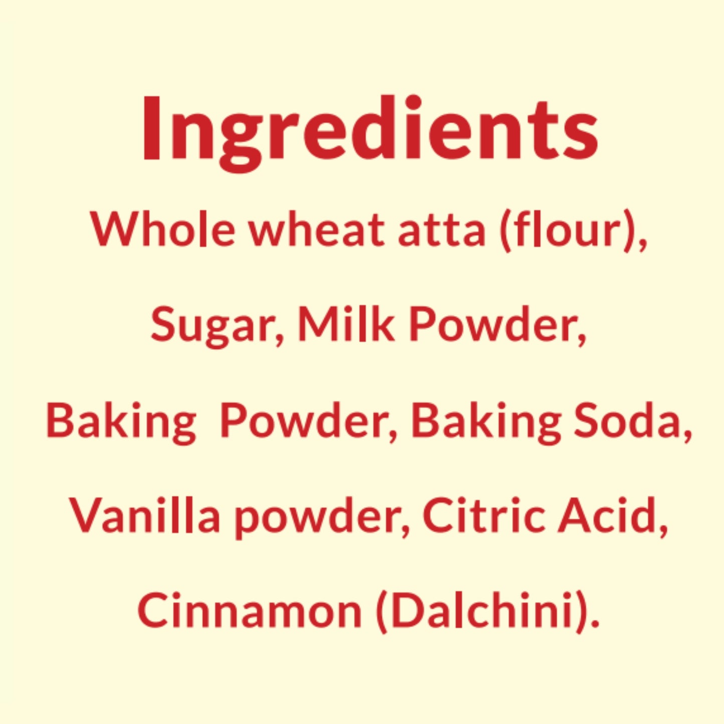 Wholewheat vanilla cakemix